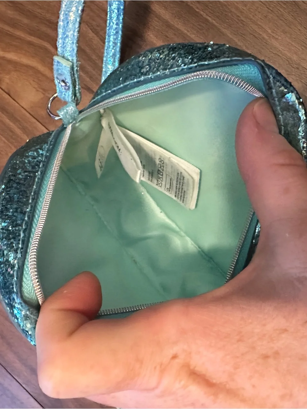 H&M Disney Frozen Anna & Elsa Child's Blue Glitter Crossbody Bag Purse